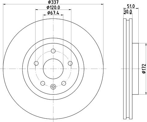 HELLA PAGID 8DD 355 116-051 - Тормозной диск parts5.com