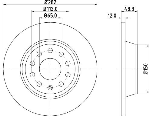 HELLA PAGID 8DD 355 112-141 - Тормозной диск parts5.com