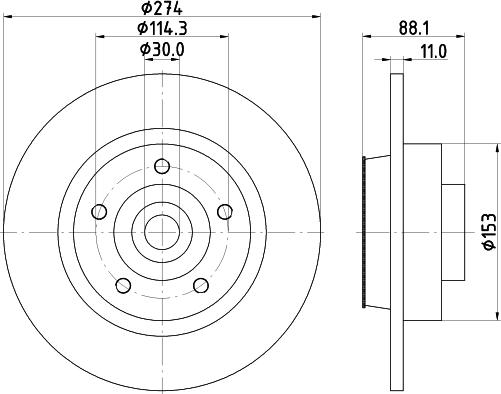 HELLA PAGID 8DD 355 117-351 - Тормозной диск parts5.com