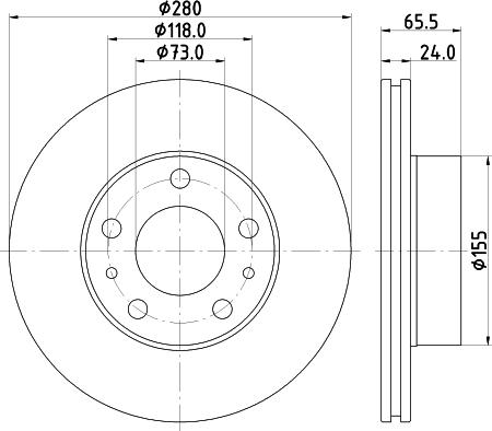 HELLA PAGID 8DD 355 132-141 - Тормозной диск parts5.com