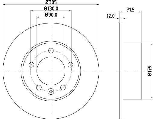 HELLA PAGID 8DD 355 129-201 - Тормозной диск parts5.com