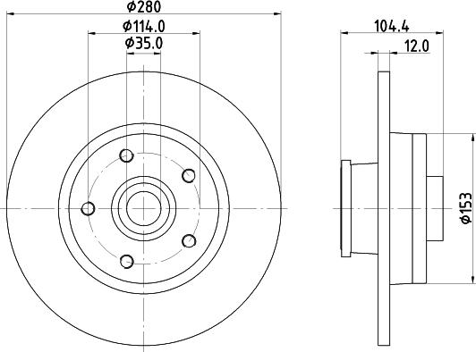 HELLA PAGID 8DD 355 125-281 - Тормозной диск parts5.com