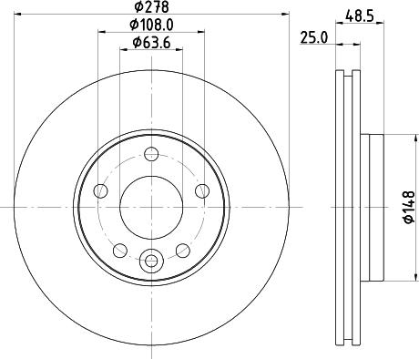 HELLA PAGID 8DD 355 126-561 - Тормозной диск parts5.com