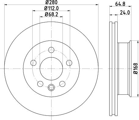 HELLA PAGID 8DD 355 127-061 - Тормозной диск parts5.com