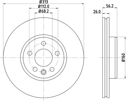 HELLA PAGID 8DD 355 127-711 - Тормозной диск parts5.com