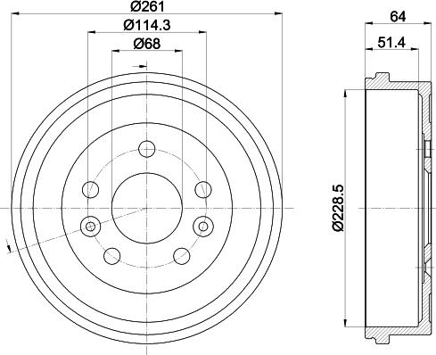 HELLA PAGID 8DT 355 303-151 - Тормозной барабан parts5.com