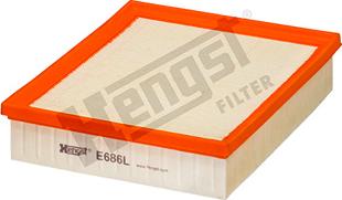 Hengst Filter E686L - Воздушный фильтр parts5.com