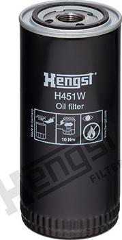 Hengst Filter H451W - Oil Filter parts5.com