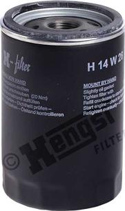 Hengst Filter H14W26 - Oil Filter parts5.com