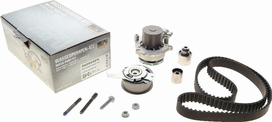 Hepu PK06690M - Водяной насос + комплект зубчатого ремня parts5.com