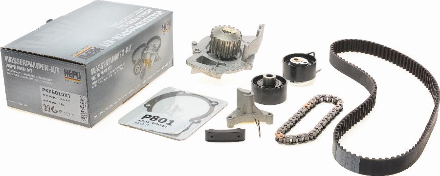 Hepu PK08010XT - Водяной насос + комплект зубчатого ремня parts5.com