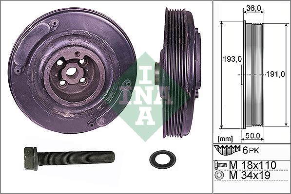 INA 544 0002 20 - Шкив коленчатого вала parts5.com