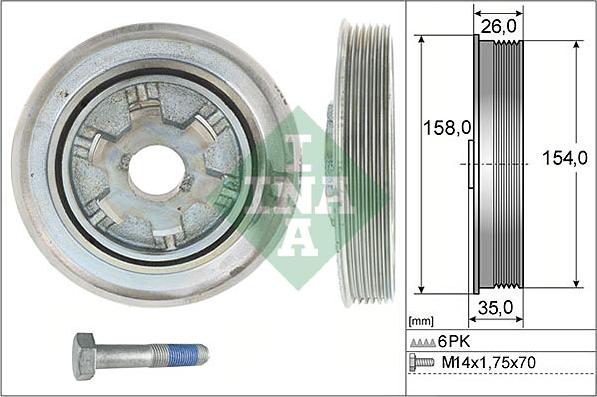 INA 544 0112 20 - Polea, cigüeñal parts5.com