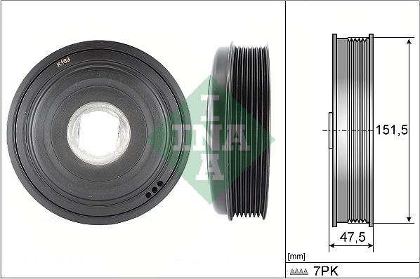 INA 544 0136 10 - Polea, cigüeñal parts5.com