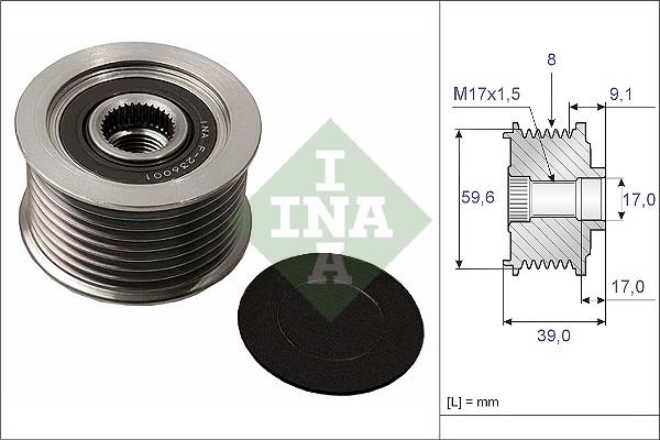 INA 535 0049 10 - Шкив генератора, муфта parts5.com