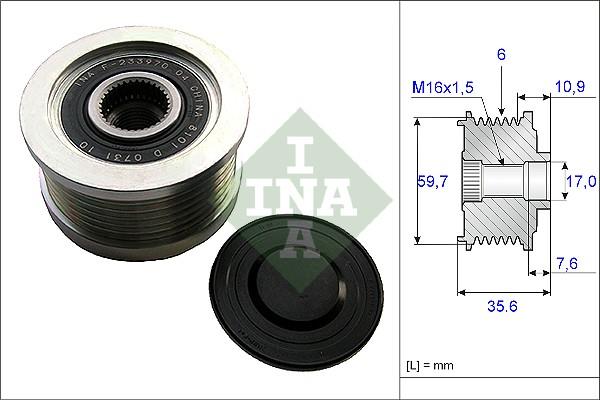 INA 535 0046 10 - Шкив генератора, муфта parts5.com