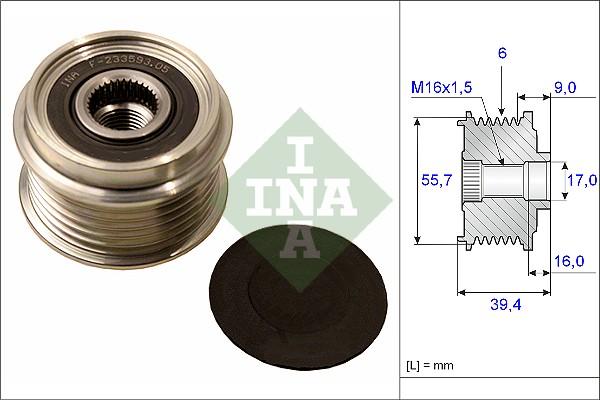 INA 535 0060 10 - Шкив генератора, муфта parts5.com