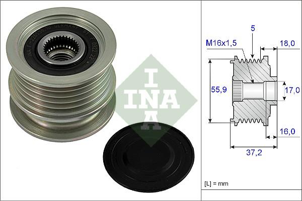 INA 535 0009 10 - Шкив генератора, муфта parts5.com