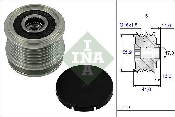 INA 535 0010 10 - Pulley, alternator, freewheel clutch parts5.com