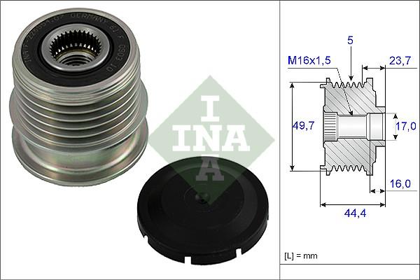 INA 535 0011 10 - Шкив генератора, муфта parts5.com