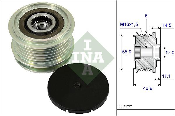 INA 535 0012 10 - Шкив генератора, муфта parts5.com