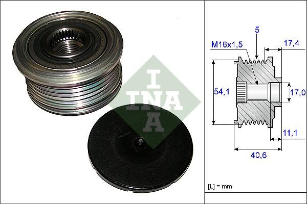 INA 535 0089 10 - Шкив генератора, муфта parts5.com