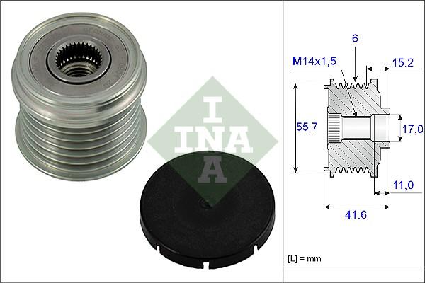 INA 535 0024 10 - Polea, alternador parts5.com