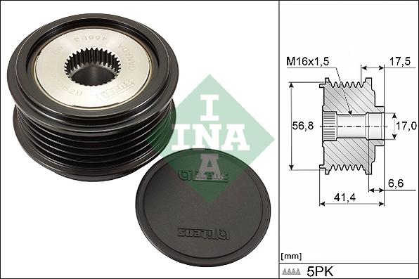 INA 535 0071 30 - Polea, alternador parts5.com