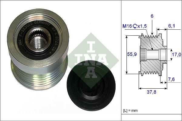 INA 535 0072 10 - Polea, alternador parts5.com