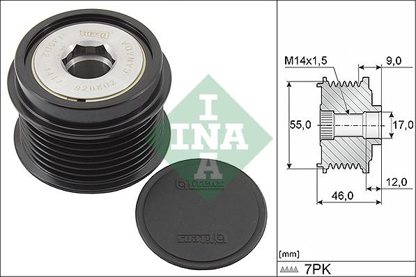 INA 535 0198 10 - Шкив генератора, муфта parts5.com