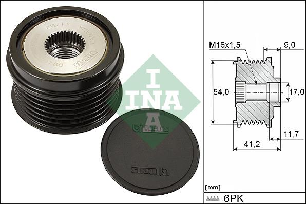 INA 535 0192 10 - Шкив генератора, муфта parts5.com