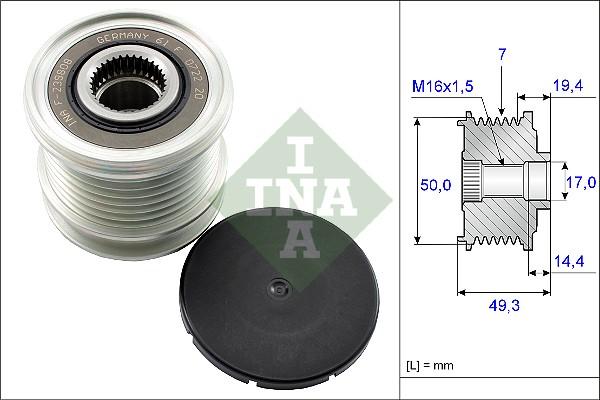 INA 535 0140 10 - Шкив генератора, муфта parts5.com