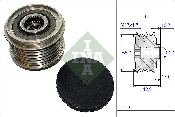 INA 535 0154 10 - Шкив генератора, муфта parts5.com