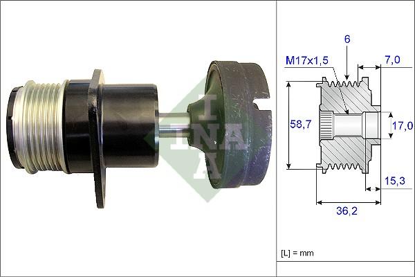 INA 535 0157 10 - Polea, alternador parts5.com