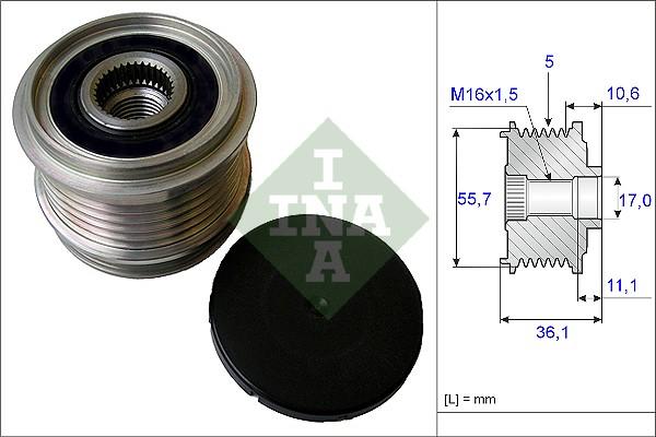 INA 535 0161 10 - Шкив генератора, муфта parts5.com