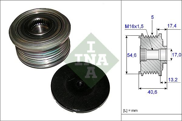 INA 535 0109 10 - Шкив генератора, муфта parts5.com