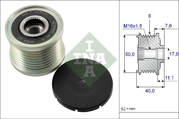 INA 535 0119 10 - Шкив генератора, муфта parts5.com