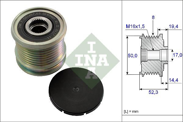 INA 535 0111 10 - Шкив генератора, муфта parts5.com