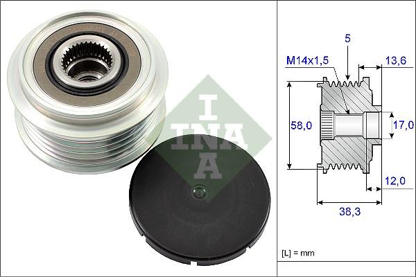 INA 535 0184 10 - Шкив генератора, муфта parts5.com