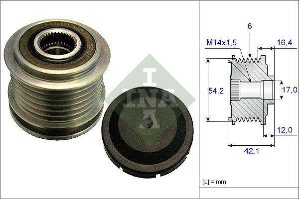 INA 535 0181 10 - Шкив генератора, муфта parts5.com