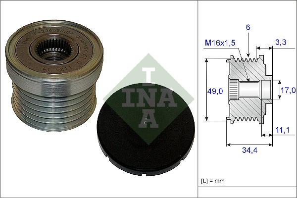 INA 535 0183 10 - Шкив генератора, муфта parts5.com