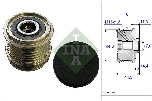 INA 535 0130 10 - Шкив генератора, муфта parts5.com