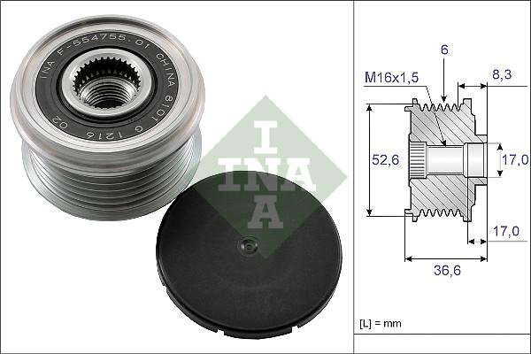 INA 535 0137 10 - Шкив генератора, муфта parts5.com