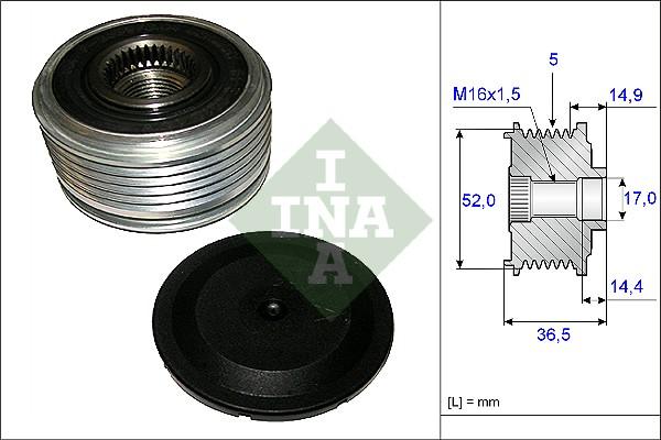 INA 535 0129 10 - Шкив генератора, муфта parts5.com