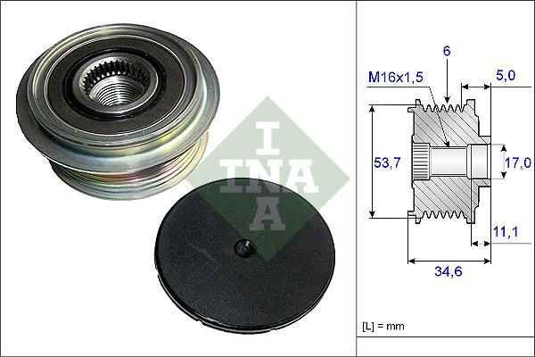 INA 535 0125 10 - Шкив генератора, муфта parts5.com