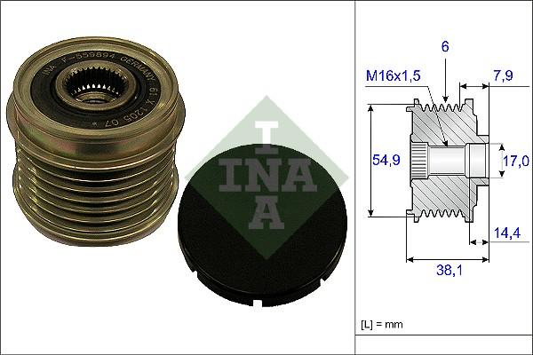 INA 535 0176 10 - Шкив генератора, муфта parts5.com