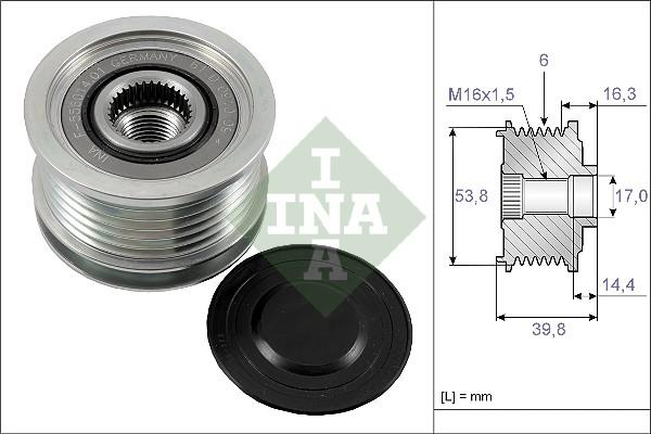 INA 535 0170 10 - Шкив генератора, муфта parts5.com