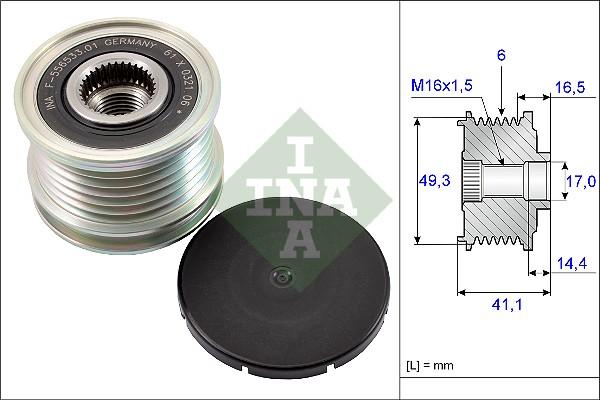 INA 535 0178 10 - Шкив генератора, муфта parts5.com