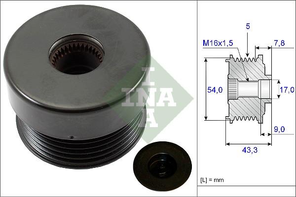 INA 535 0172 10 - Шкив генератора, муфта parts5.com