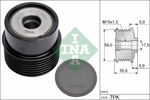 INA 535 0354 10 - Шкив генератора, муфта parts5.com